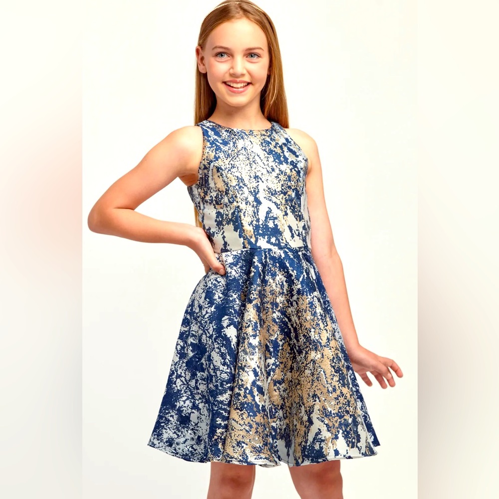 GB Girls Floral Print Formal Dress